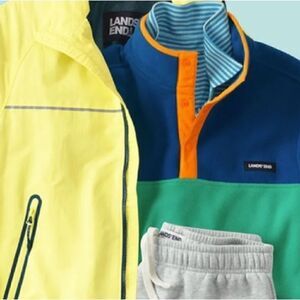 Lands’ End | Regular Men’s Heritage Colorblock Fleece Pullover | XL